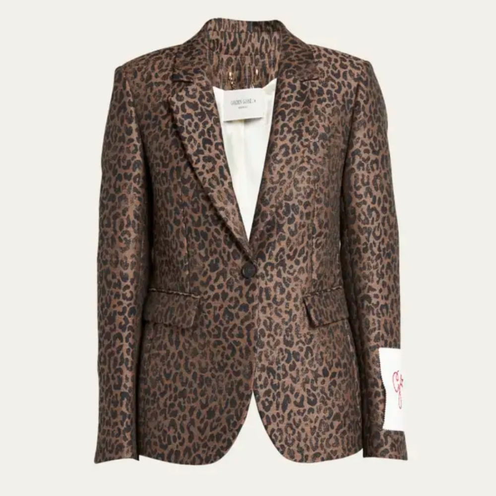 NWT Golden Goose Dune blazer in leopard-print jacquard